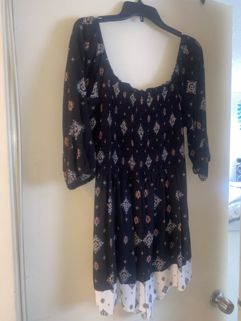 SO Black and Small Pink Accent Ribbed Top